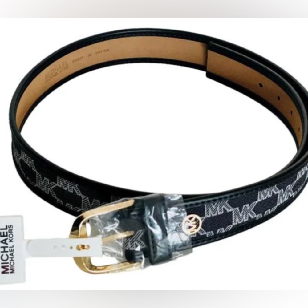 Michael Kors Belt - Black MK Logo (M)